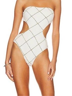 Devon Windsor white & black one piece swimsuit